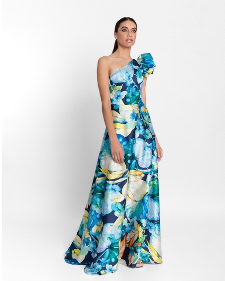 VESTIDO HOMBRO RASO LARGO MONCHO HEREDIA 506618