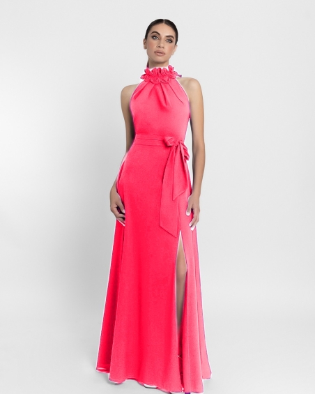 VESTIDO HALTER LARGO MONCHO HEREDIA 502707