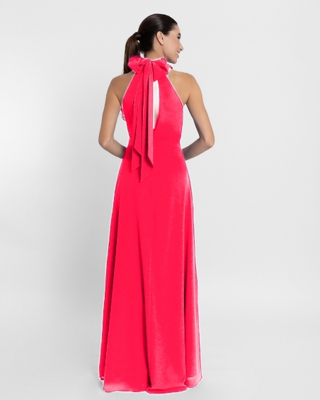 VESTIDO HALTER LARGO MONCHO HEREDIA 502707