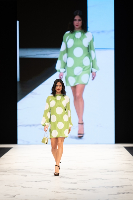 VESTIDO CORTO LUNARES MANGA LARGA MONCHO HEREDIA 10336