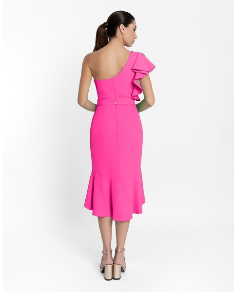 VESTIDO HOMBRO MIDI VOLANTE MONCHO HEREDIA 10072 2