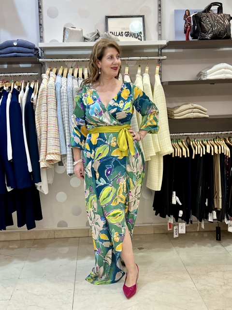 VESTIDO LARGO ESTAMPADO RASO 4125