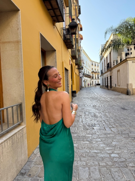 VESTIDO ATADO RASO PAZ TORRAS 31648