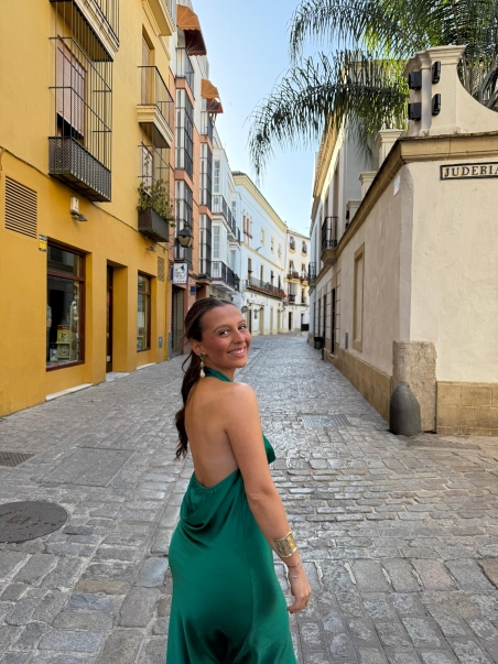 VESTIDO ATADO RASO PAZ TORRAS 31648