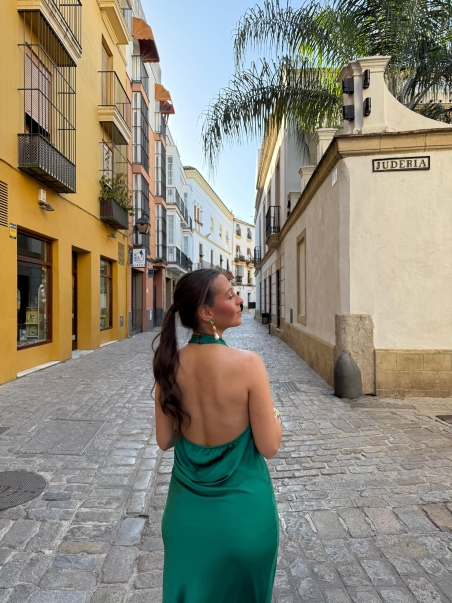 VESTIDO ATADO RASO PAZ TORRAS 31648