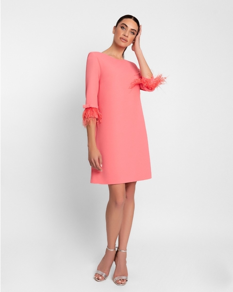 VESTIDO PLUMAS EVASE MONCHO HEREDIA 107220