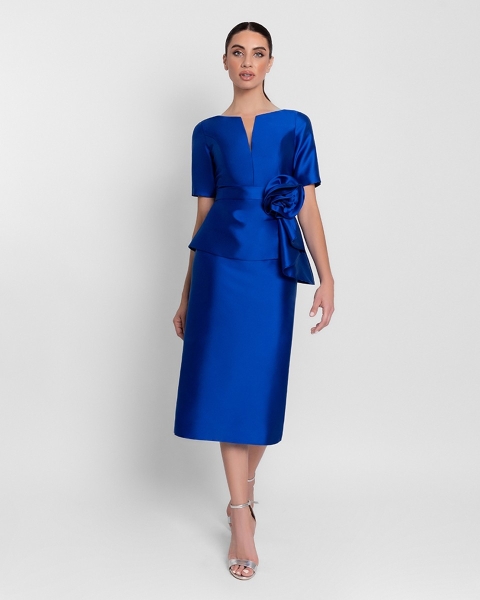 VESTIDO MIDI MIKADO MONCHO HEREDIA 108724