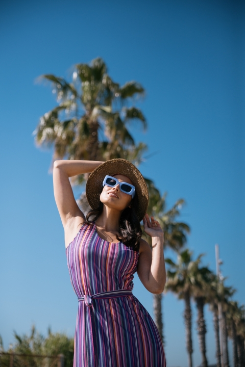 VESTIDO RAYAS LARGO LYLU 2561112 2