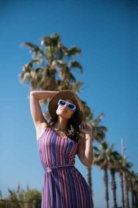 VESTIDO RAYAS LARGO LYLU 2561112