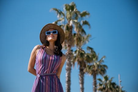 VESTIDO RAYAS LARGO LYLU 2561112