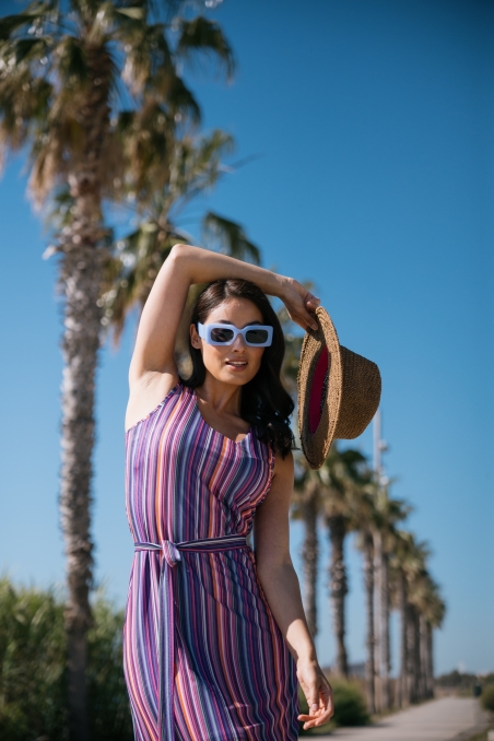 VESTIDO RAYAS LARGO LYLU 2561112