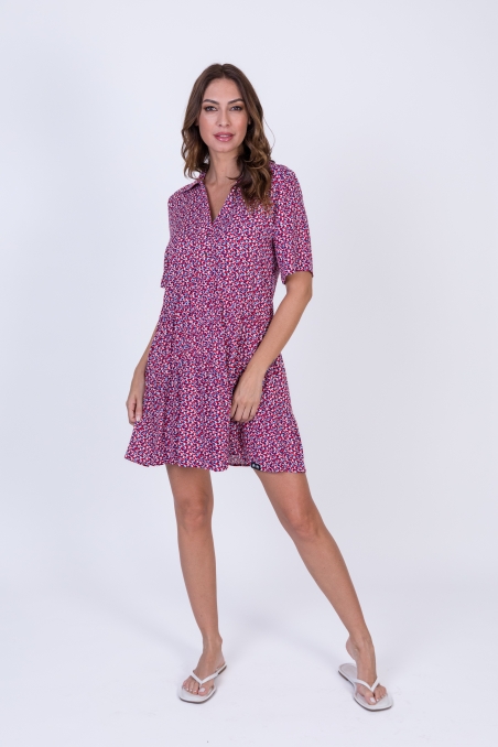 VESTIDO ESTAMPADO CAMISERO VOLANTE LYLU 583123