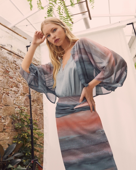 FALDA MIDI DEGRADEE PAZ TORRAS 25148