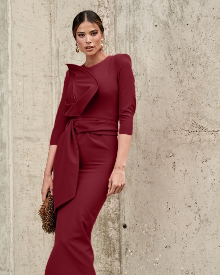 VESTIDO MIDI LISO HOJA MARTA EN BRASIL M133