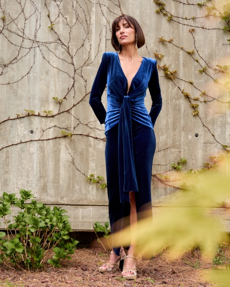 VESTIDO MIDI TERCIOPELO MARTA EN BRASIL M128