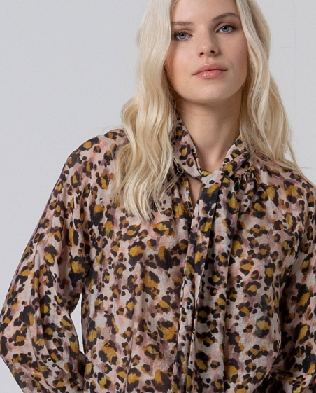BLUSA M/L LAZO ANIMAL PRINT