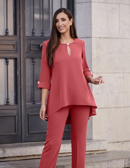 CONJUNTO PANTALON LISO MANGA FRANCESA 8603