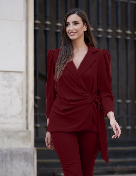 TRAJE PANTALON ATADO CRUZADO LISO 8604