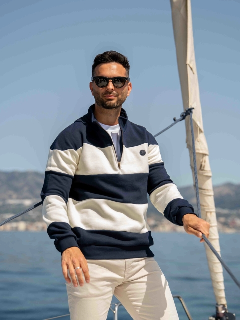 SUDADERA RAYAS CREMALLERA YELLOW SKIN 1007 2