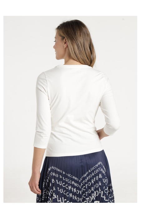 CAMISETA LETRAS LENTEJUELAS V&L 144038