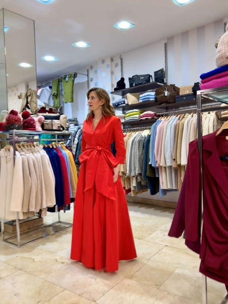 VESTIDO ROJO CAMISERO LARGO CARLA RUIZ 5250250