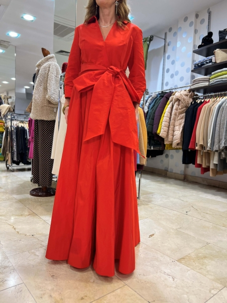 VESTIDO ROJO CAMISERO LARGO CARLA RUIZ 5250250