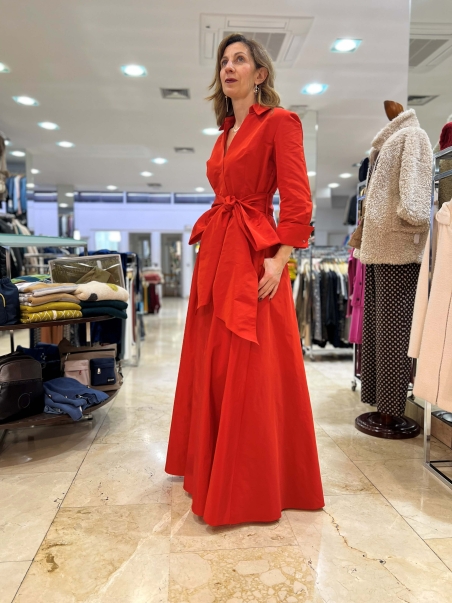 VESTIDO ROJO CAMISERO LARGO CARLA RUIZ 5250250