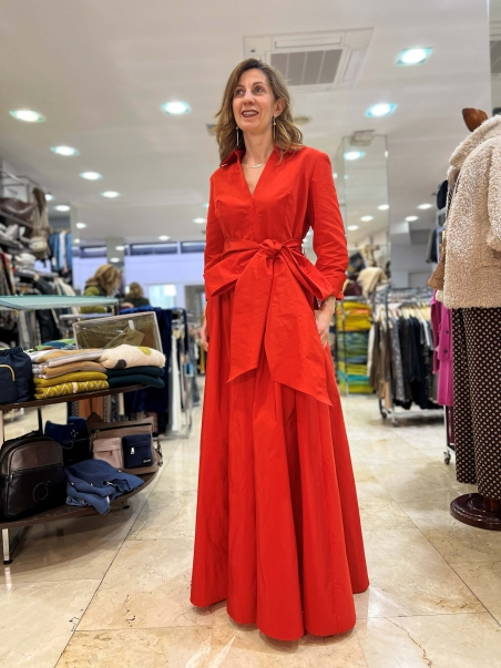 VESTIDO ROJO CAMISERO LARGO CARLA RUIZ 5250250