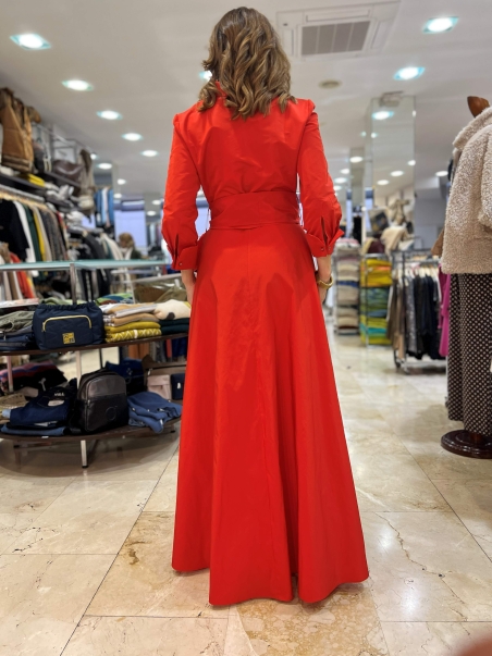 VESTIDO ROJO CAMISERO LARGO CARLA RUIZ 5250250