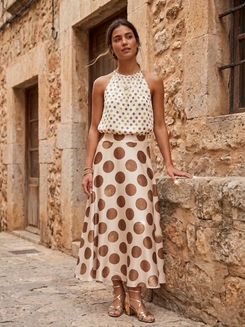 CONTUNTO FALDA RASO LUNARES MONCHO HEREDIA 612410203