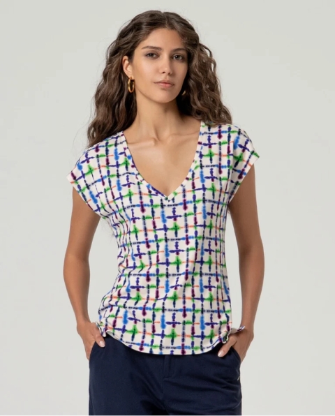 CAMISETA PICO MANGA CORTA CUADRADOS SURKANA 516INCU016 2