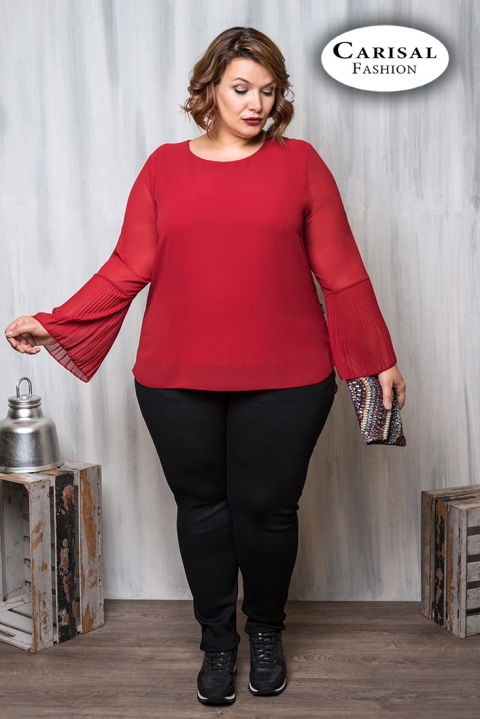 BLUSA LISA MANGA PLISADA B925