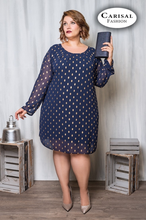 VESTIDO GASA DIBUJO ORO V904