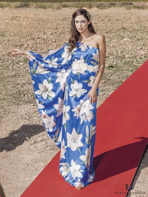 VESTIDO MANGA CAPA LARGO ESTAMPADO MONCHO HEREDIA 504716