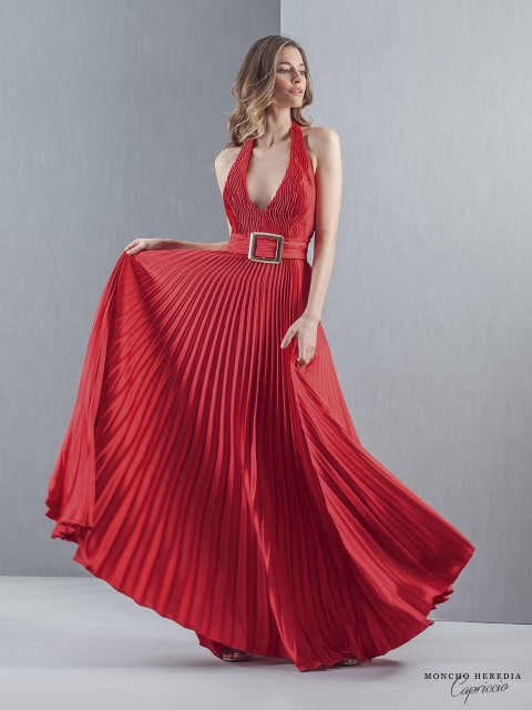 VESTIDO LARGO PLISADO  MONCHO HEREDIA 506523 2