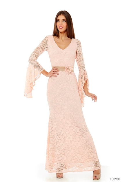 VESTIDO LARGO ENCAJE 130981