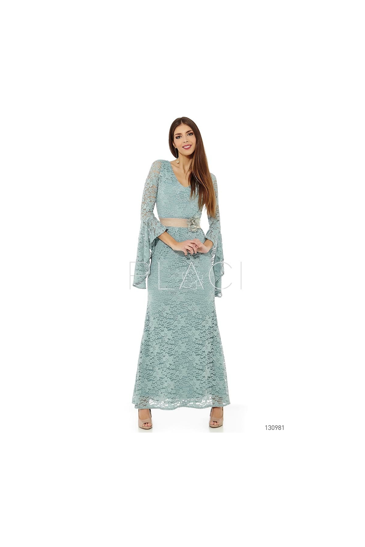 VESTIDO LARGO ENCAJE 130981