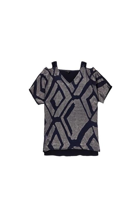 BLUSA GRABADO HOMBRO DESCUBIERTO PAZ TORRAS 21338 2