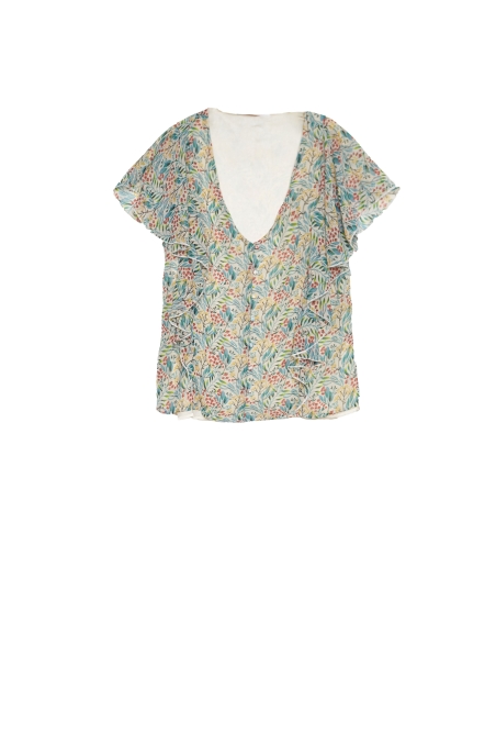 BLUSA GASA VOLANTE  ESTAMPADA 86240383