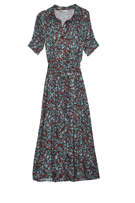 VESTIDO LARGO ESTAMPADO CAMISERO 87502728