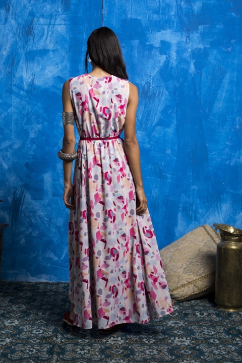 VESTIDO LARGO CRUZADO ESTAMPADO 87525057