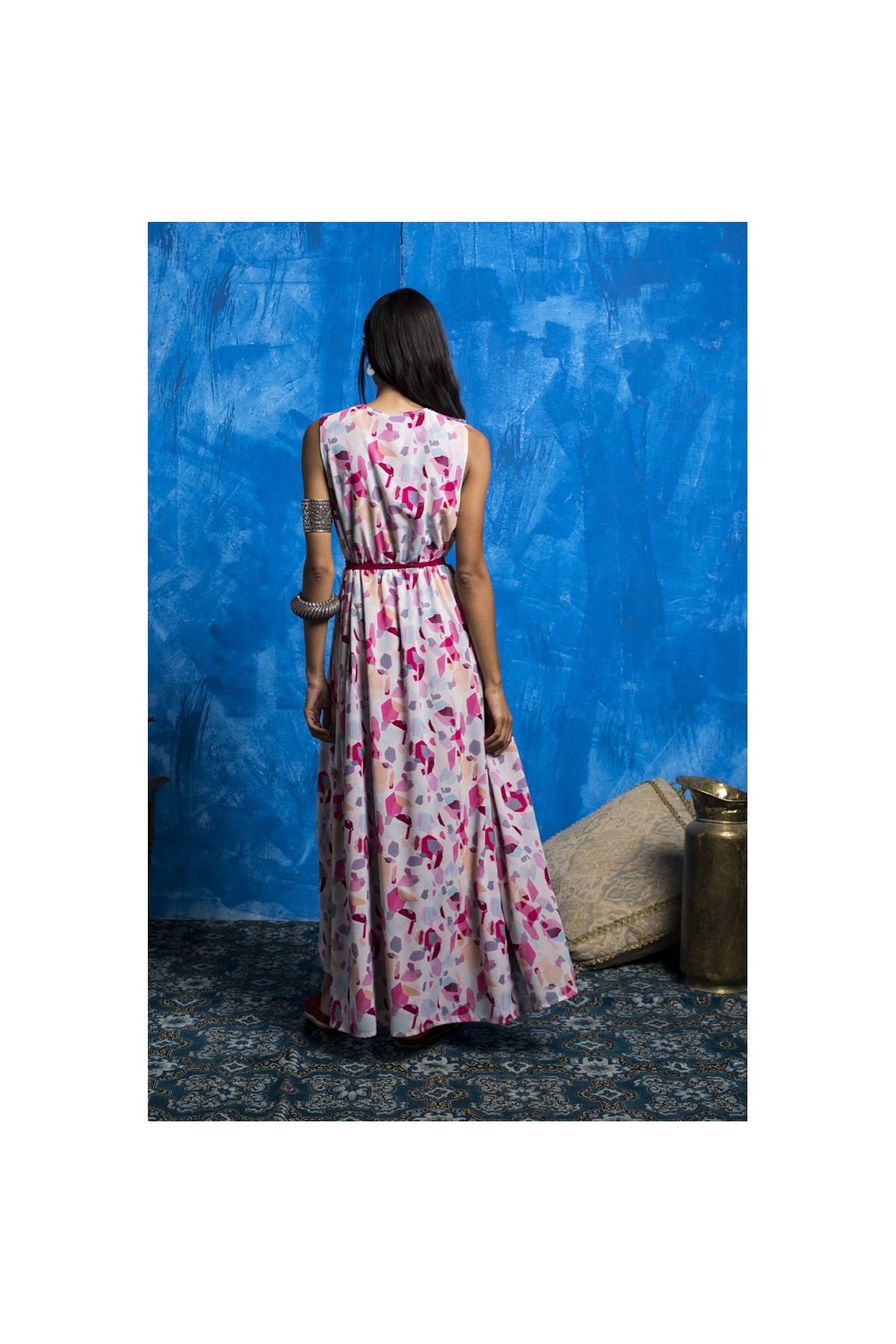 VESTIDO LARGO CRUZADO ESTAMPADO 87525057