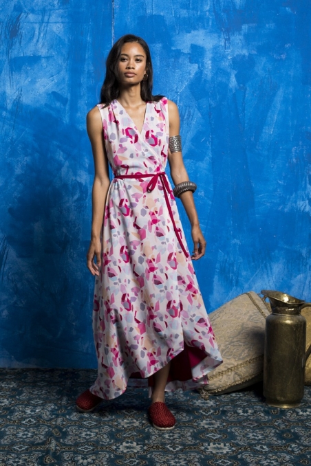 VESTIDO LARGO CRUZADO ESTAMPADO 87525057