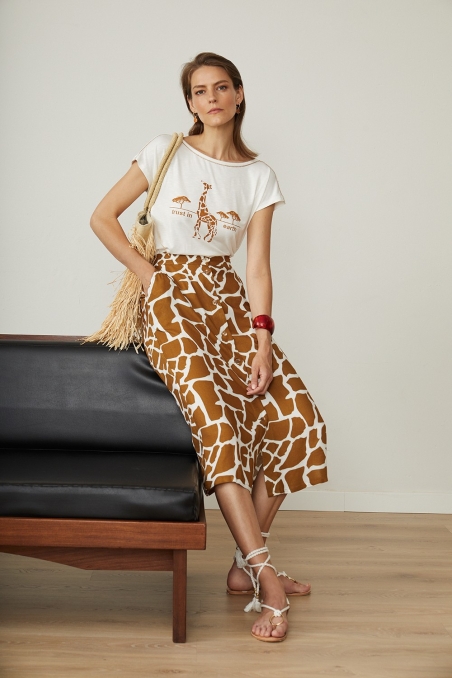 FALDA MIDI ESTAMPADA PAZ TORRAS 10540