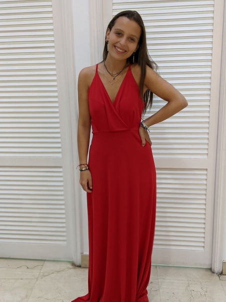 VESTIDO TIRANTE LARGO LISO 91676