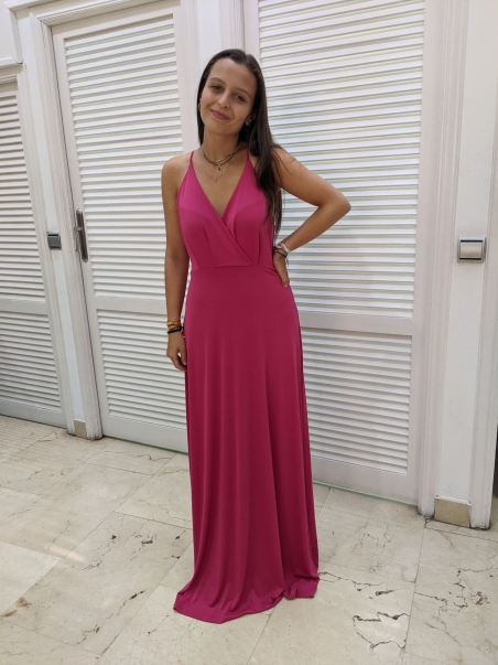 VESTIDO TIRANTE LARGO LISO 91676