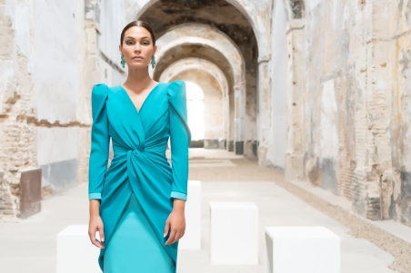 VESTIDO MANGA FAROL FRANCESA  BICOLOR 214101