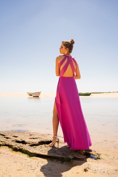 VESTIDO LARGO TIRAS ESPALDA 220212