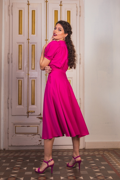 VESTIDO MIDI LISO FAROL F146 2