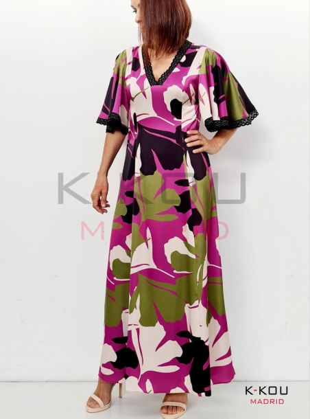 VESTIDO  RASO ESTAMPADO FLORENCIA